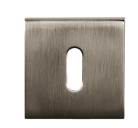 Quality image of Tupai Rapido Curva/QuadraLine Key Escutcheons on Square Rose - Titanium | Sku. tesckstt | available from Trade Door Handles.