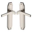 High quality image of the Heritage Brass Door Handle Lever Latch Tiffany Design Satin Nickel Finish | Sku. tif5210-sn | Discounted prices available from Trade Door Handles