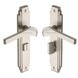 High quality image of the Heritage Brass Door Handle Bathroom Set Tiffany Design Satin Nickel Finish | Sku. tif5230-sn | Discounted prices available from Trade Door Handles