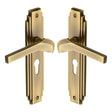High quality image of the Heritage Brass Door Handle Euro Profile Plate Tiffany Design Antique Finish
 | Sku. tif5248-at | Discounted prices available from Trade Door Handles