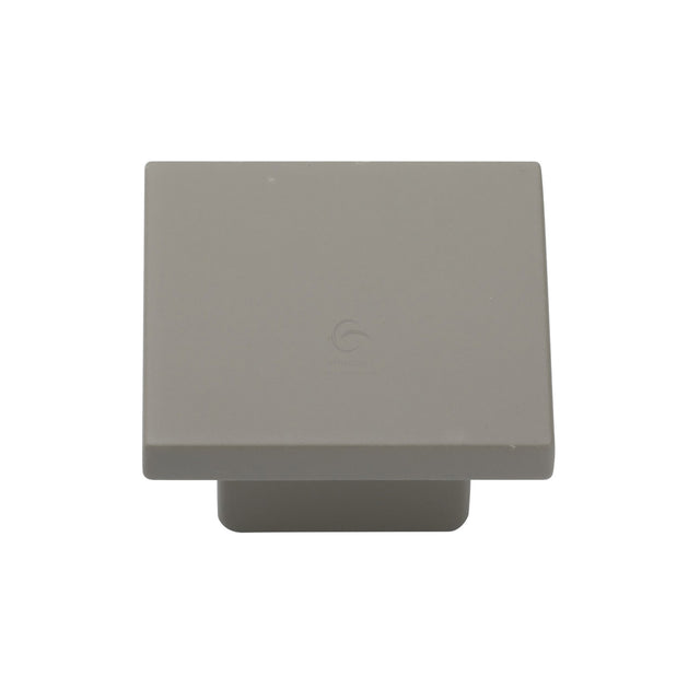 High quality image of the M.Marcus Classic Square Cabinet Knob Grey Silk Touch Finish 32mm | Sku. tk1254-032-stg | Discounted prices available from Trade Door Handles