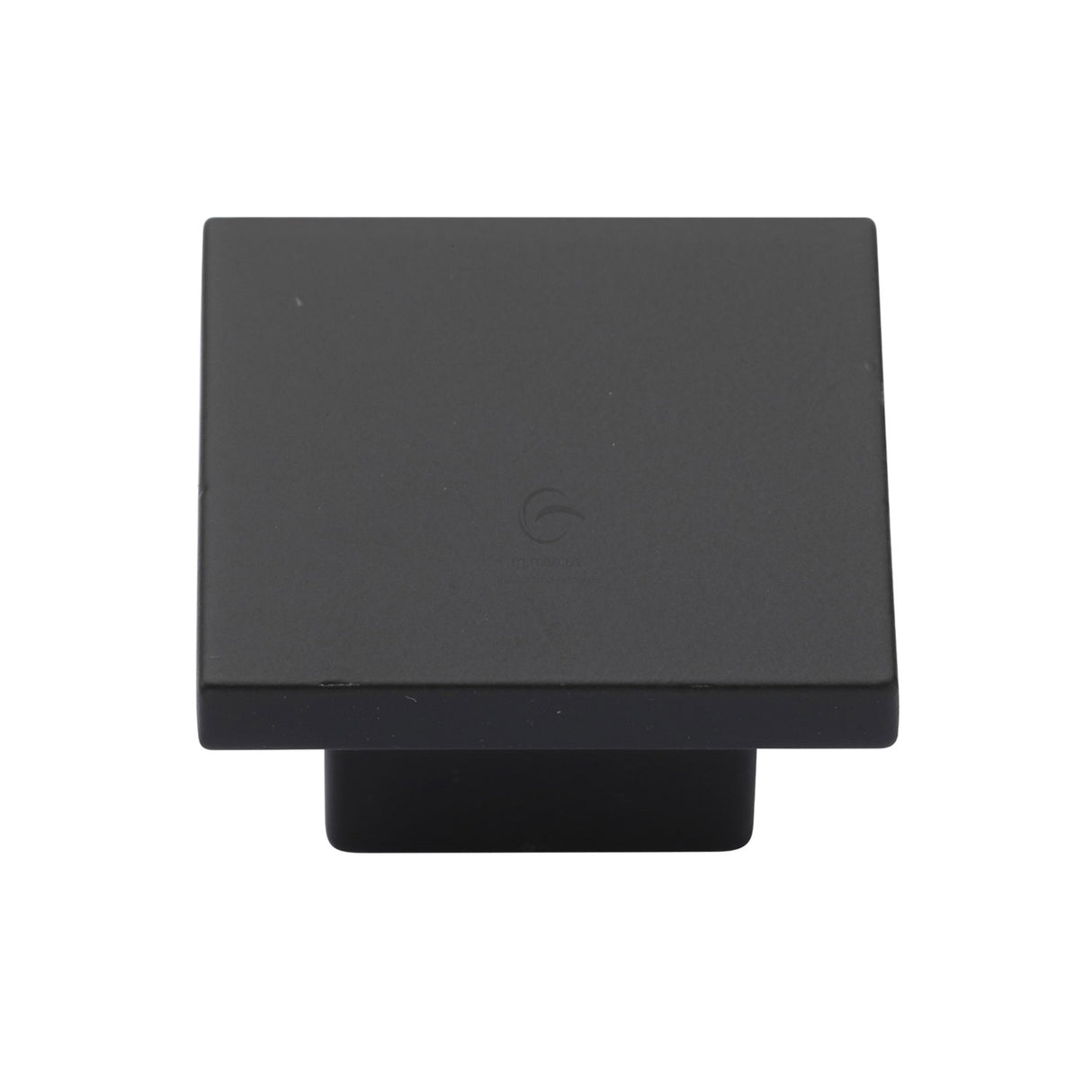 High quality image of the M.Marcus Classic Square Cabinet Knob Matt Black Silk Touch Finish 40mm | Sku. tk1254-040-sbk | Discounted prices available from Trade Door Handles