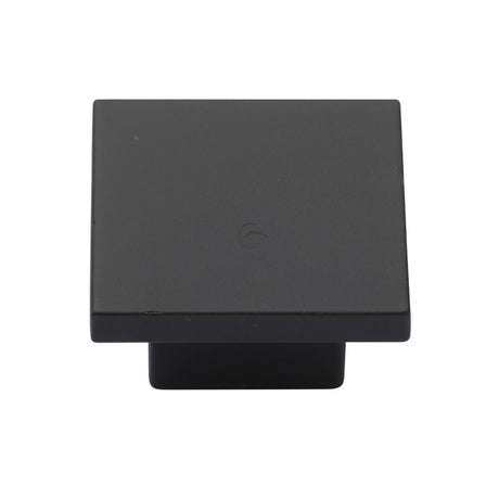 High quality image of the M.Marcus Classic Square Cabinet Knob Matt Black Silk Touch Finish 40mm | Sku. tk1254-040-sbk | Discounted prices available from Trade Door Handles