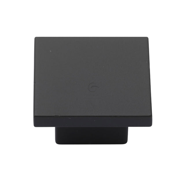 High quality image of the M.Marcus Classic Square Cabinet Knob Matt Black Silk Touch Finish 40mm | Sku. tk1254-040-sbk | Discounted prices available from Trade Door Handles
