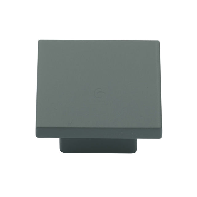 High quality image of the M.Marcus Classic Square Cabinet Knob Green Silk Touch Finish 40mm | Sku. tk1254-040-sgr | Discounted prices available from Trade Door Handles