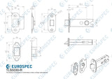Eurospec - Heavy Sprung Tubular Latch 76mm - Bright Stainless Steel - Radius