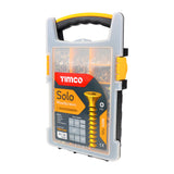 This is an image of Timco - Solo Chipboard & Woodscrews - Mixed Tray - PZ - Double Countersunk - Yellow - (1200 PCS Tray) TRAY1200