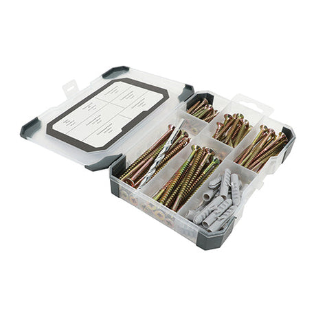 This is an image of Timco - Mixed Tray - Screws Plug & Drill Bit - Yellow - (91 PCS Tray) TRAY320