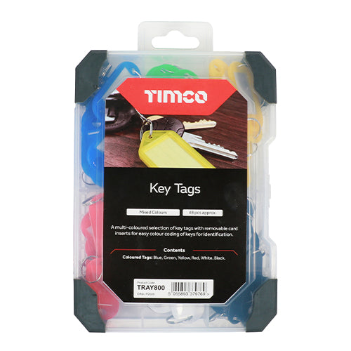 This is an image of Timco - Mixed Tray - Key Tags - (48 PCS Tray) TRAY800