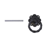 This is an image of Timco - Ring Gate Latch - Twisted - Black 6" (1 Each TIMbag) TRGL6BP