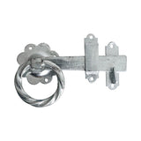 This is an image of Timco - Ring Gate Latch - Twisted - Hot Dipped Galvanised 6" (1 Each TIMbag) TRGL6GP