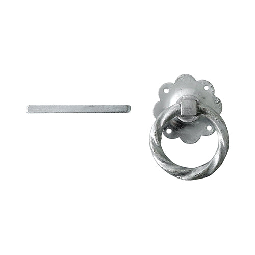 This is an image of Timco - Ring Gate Latch - Twisted - Hot Dipped Galvanised 6" (1 Each TIMbag) TRGL6GP