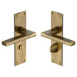 High quality image of the Heritage Brass Door Handle Bathroom Set Trident Design Antique Finish | Sku. tri1330-at | Discounted prices available from Trade Door Handles
