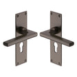 High quality image of the Heritage Brass Door Handle Euro Profile Plate Trident Design Matt Bronze Finish
 | Sku. tri1348-mb | Discounted prices available from Trade Door Handles
