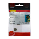 This is an image of Timco - Threaded Screw Caps - Solid Brass - Satin 12mm - (4 PCS TIMpac) TSC12SBP