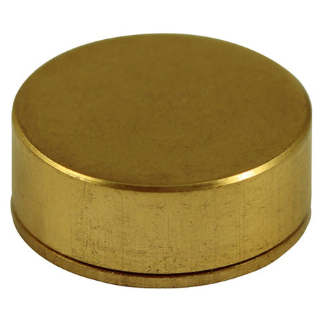 This is an image of Timco - Threaded Screw Caps - Solid Brass - Polished Brass 14mm - (4 PCS TIMpac) TSC14PBP