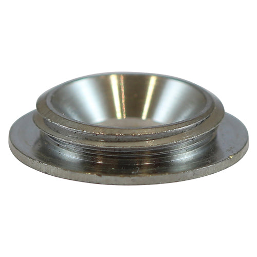 This is an image of Timco - Threaded Screw Caps - Solid Brass - Satin Chrome 14mm - (4 PCS TIMpac) TSC14SCP