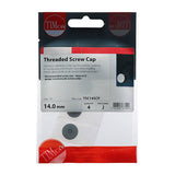 This is an image of Timco - Threaded Screw Caps - Solid Brass - Satin Chrome 14mm - (4 PCS TIMpac) TSC14SCP