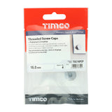 This is an image of Timco - Threaded Screw Caps - Solid Brass - Polished Chrome 16mm - (4 PCS TIMpac) TSC16PCP