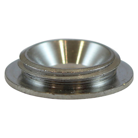 This is an image of Timco - Threaded Screw Caps - Solid Brass - Satin Chrome 16mm - (4 PCS TIMpac) TSC16SCP
