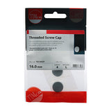 This is an image of Timco - Threaded Screw Caps - Solid Brass - Satin Chrome 16mm - (4 PCS TIMpac) TSC16SCP