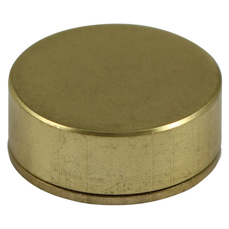This is an image of Timco - Threaded Screw Caps - Solid Brass - Satin 18mm - (4 PCS TIMpac) TSC18SBP