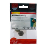 This is an image of Timco - Threaded Screw Caps - Solid Brass - Satin 18mm - (4 PCS TIMpac) TSC18SBP