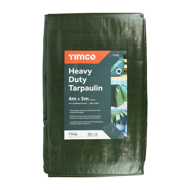 This is an image of Timco - Tarpaulin - Heavy Duty 4 x 5m (1 Each Bag) TTH45