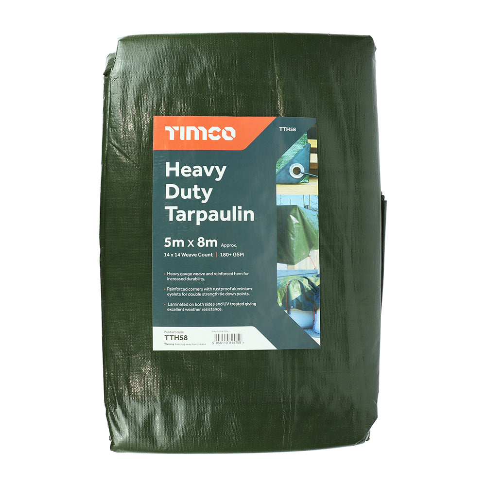 This is an image of Timco - Tarpaulin - Heavy Duty 5 x 8m (1 Each Bag) TTH58