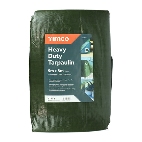 This is an image of Timco - Tarpaulin - Heavy Duty 5 x 8m (1 Each Bag) TTH58