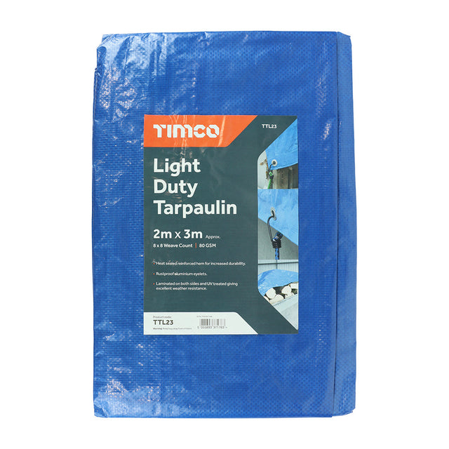 This is an image of Timco - Tarpaulin - Light Duty 2 x 3m (1 Each Bag) TTL23