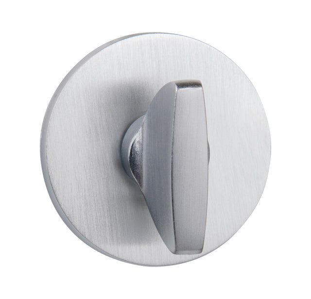 Quality image of Tupai Rapido 5S Line WC Turn on 5mm Slimline Round Rose (bolt through fixing only) - Satin Chrome | Sku. twcr5ssc | available from Trade Door Handles.