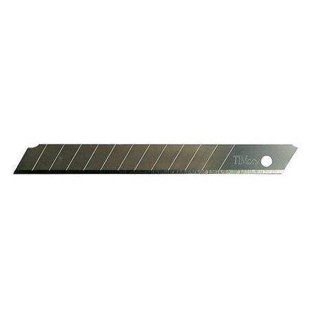 This is an image of Timco - Snap Off Utility Knife Blades 80 x 9 x 0.6 (10 Pieces Backing Card) UBSNAP9