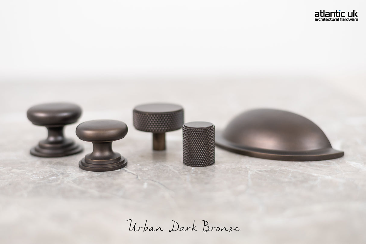 Quality image of Old English Winchester Solid Brass Cabinet Cup Pull on Concealed Fix - Urban Dark Bronze | Sku. oec1176udb | available from Trade Door Handles.