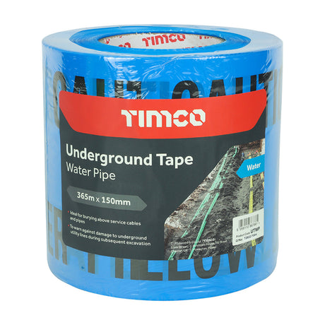 This is an image of Timco - Underground Tape - Water Pipe 365m x 150mm (1 Each Roll) PCSUTWP