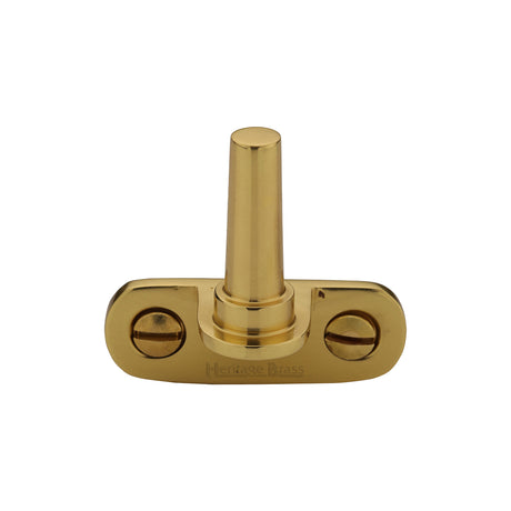 High quality image of Heritage Brass - Cranked Casement Stay Pin Polished Brass finish | Sku. v1002-pb | available to order from Trade Door Handles in Kendal.
