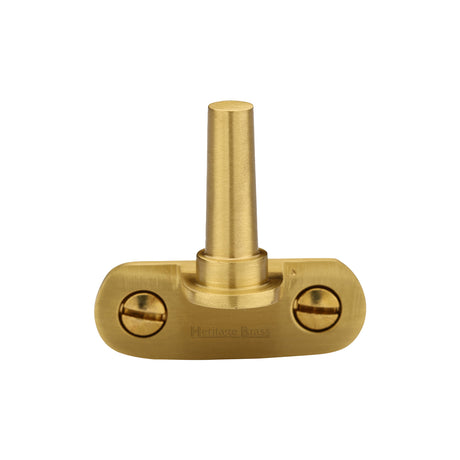 High quality image of Heritage Brass - Cranked Casement Stay Pin Satin Brass finish | Sku. v1002-sb | available to order from Trade Door Handles in Kendal.