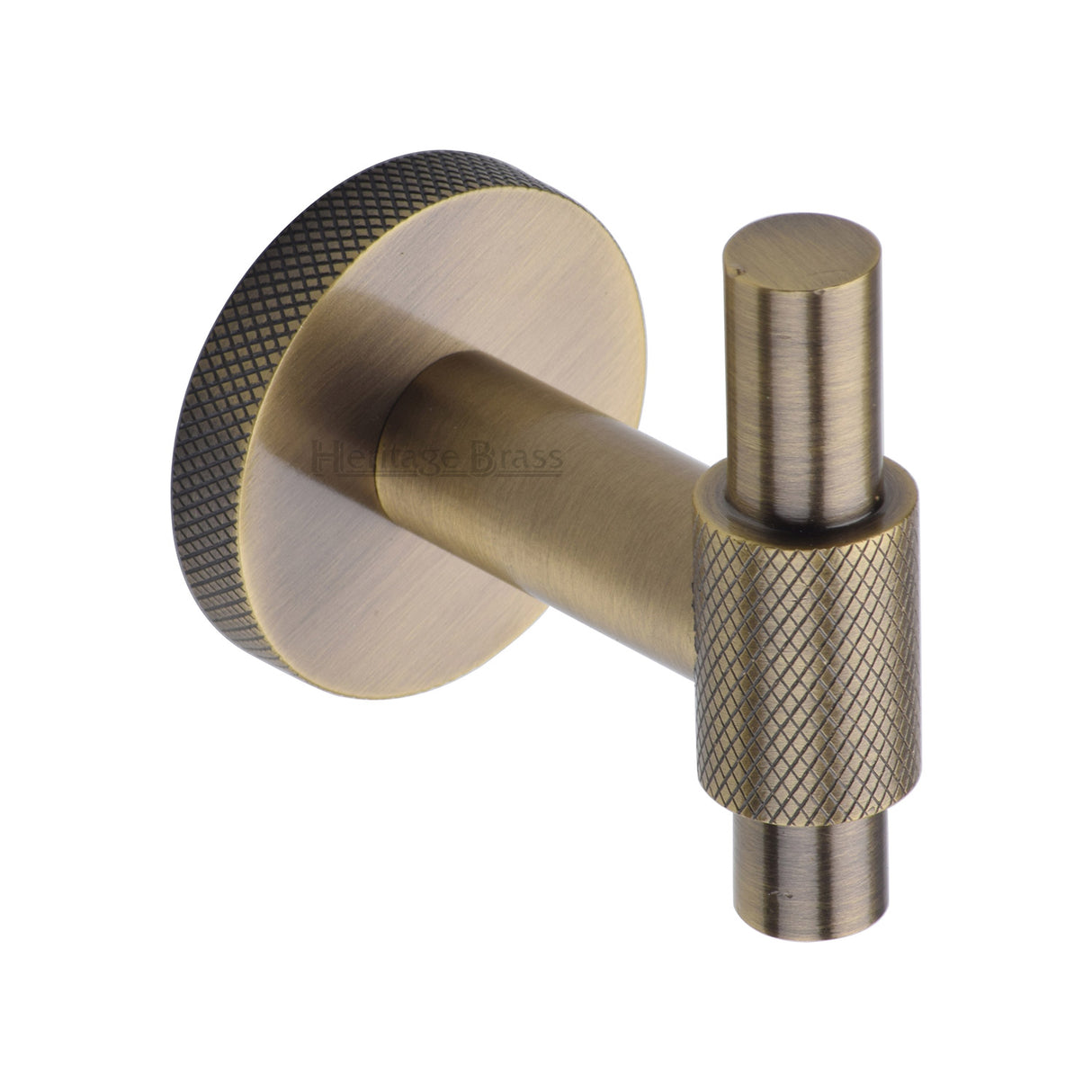 High quality image of the Heritage Brass Knurled Bar Hook-Antique Brass Finish
 | Sku. v1042-at | Discounted prices available from Trade Door Handles