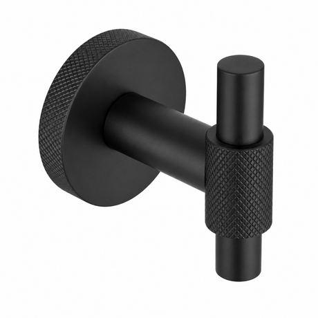 High quality image of the Heritage Brass Knurled Bar Hook-Matt Black Finish | Sku. v1042-bkmt | Discounted prices available from Trade Door Handles