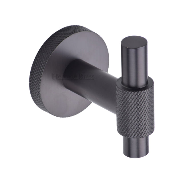 High quality image of the Heritage Brass Knurled Bar Hook-Matt Bronze Finish | Sku. v1042-mb | Discounted prices available from Trade Door Handles