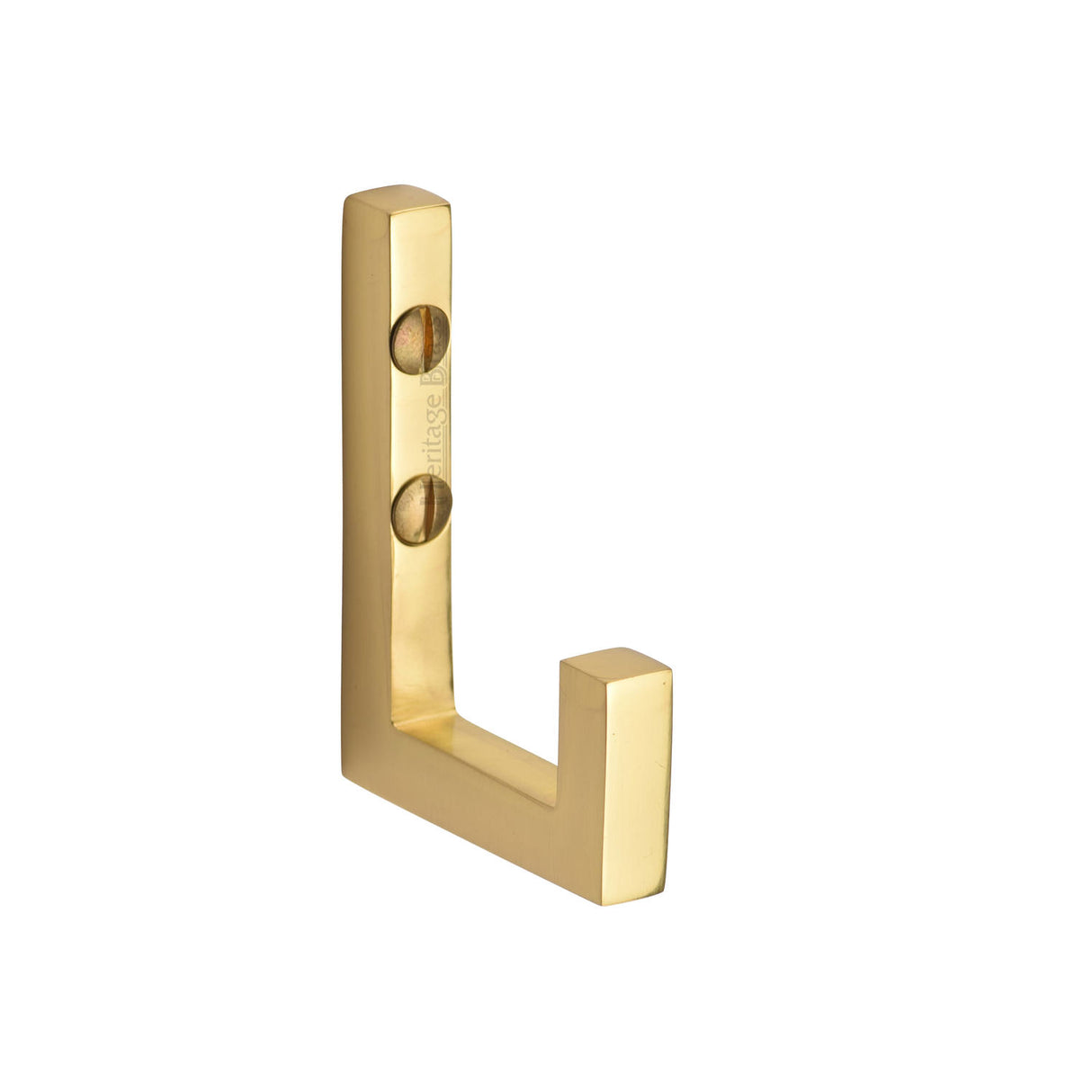 High quality image of the Heritage Brass Square Single Robe Hook Polished Brass Finish | Sku. v1045-pb | Discounted prices available from Trade Door Handles