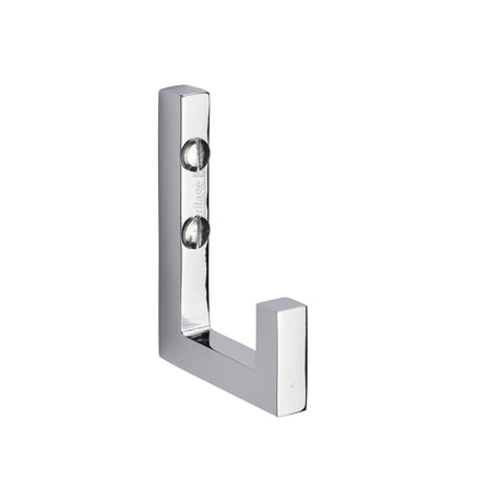 High quality image of the Heritage Brass Square Single Robe Hook Polished Chrome Finish | Sku. v1045-pc | Discounted prices available from Trade Door Handles