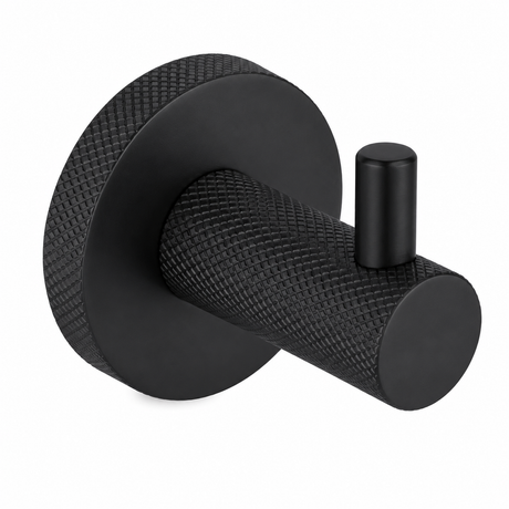 High quality image of the Heritage Brass Knurled Hook with Peg-Matt Black Finish | Sku. v1046-bkmt | Discounted prices available from Trade Door Handles