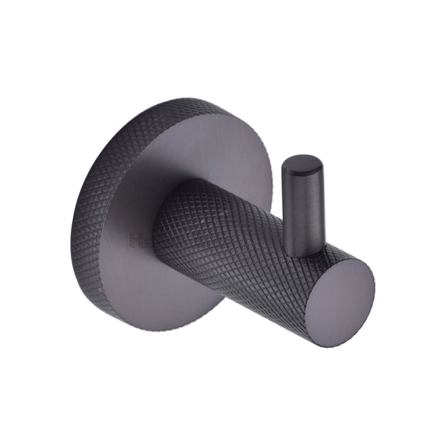 High quality image of the Heritage Brass Knurled Hook with Peg-Matt Bronze Finish | Sku. v1046-mb | Discounted prices available from Trade Door Handles