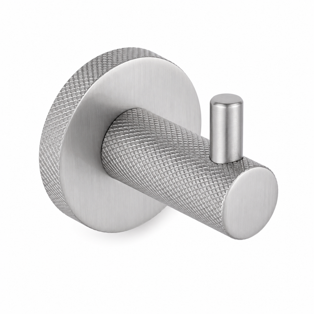 High quality image of the Heritage Brass Knurled Hook with Peg-Satin Chrome Finish | Sku. v1046-sc | Discounted prices available from Trade Door Handles