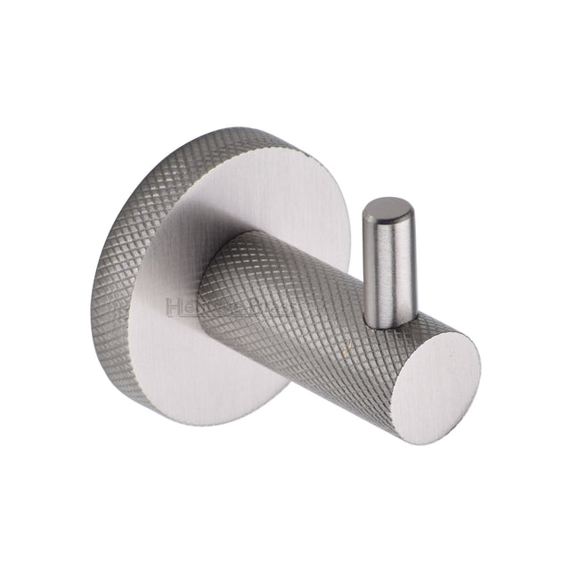 High quality image of the Heritage Brass Knurled Hook with Peg-Satin Nickel Finish | Sku. v1046-sn | Discounted prices available from Trade Door Handles