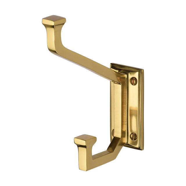 High quality image of the Heritage Brass Rectangular Hat and Coat Hook Polished Brass Finish
 | Sku. v1053-pb | Discounted prices available from Trade Door Handles