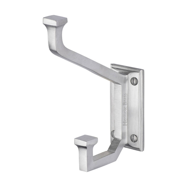 High quality image of the Heritage Brass Rectangular Hat and Coat Hook Satin Chrome Finish
 | Sku. v1053-sc | Discounted prices available from Trade Door Handles