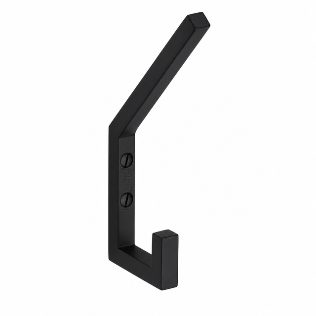 High quality image of the Heritage Brass Square Double Robe Hook Matt Black Finish | Sku. v1055-bkmt | Discounted prices available from Trade Door Handles