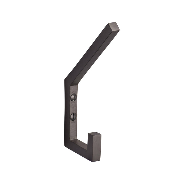 High quality image of the Heritage Brass Square Double Robe Hook Matt Bronze Finish | Sku. v1055-mb | Discounted prices available from Trade Door Handles